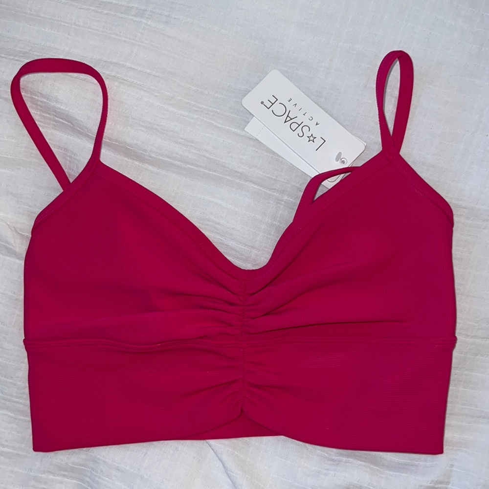 NWT ** L* Space pink sports bra